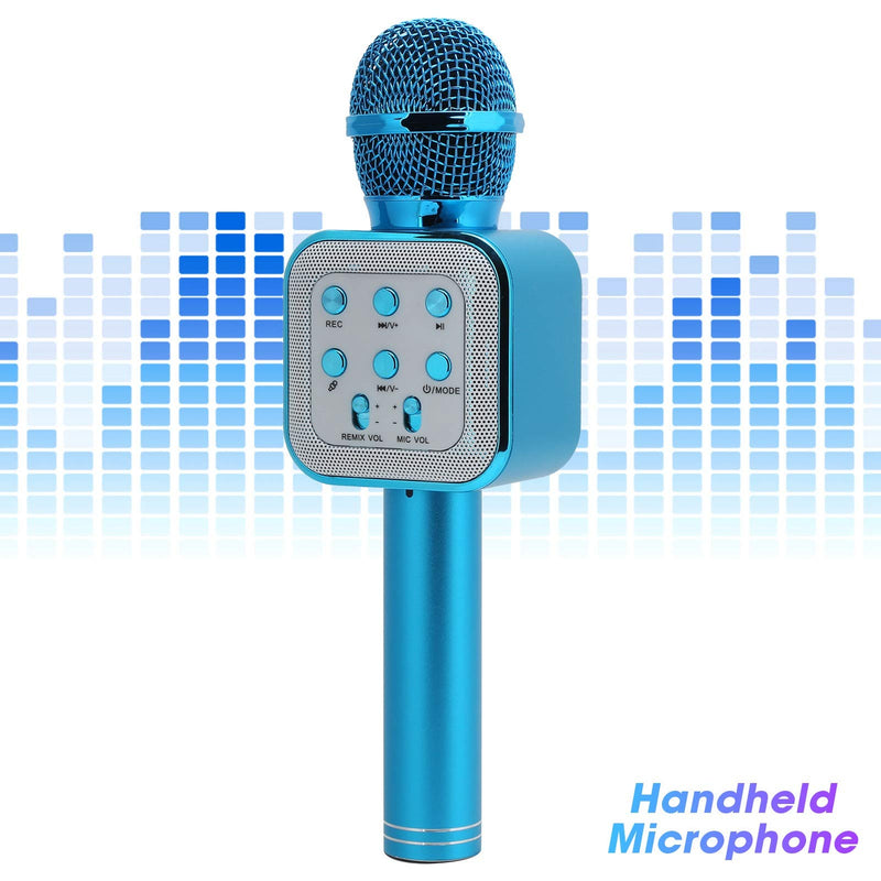 Lazmin112 Bluetooth Wireless Microphone, LED Light Flashing Handheld Microphone, Compatible for iOS/for Android, for Karaoke Home Party