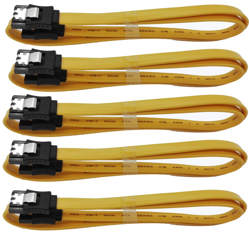 SATA Cable 5 Pack 18-Inch SATA Cable III 6Gbps Compatible SATA HDD,SSD, CD Driver Etc. Orange