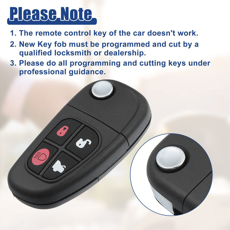 ACROPIX 315 MHZ Key Fob Keyless Entry Remote Fit for Jaguar S-Type XJ8 X-Type 2002-2008 NHVWB1U241 - Pack of 1 Black