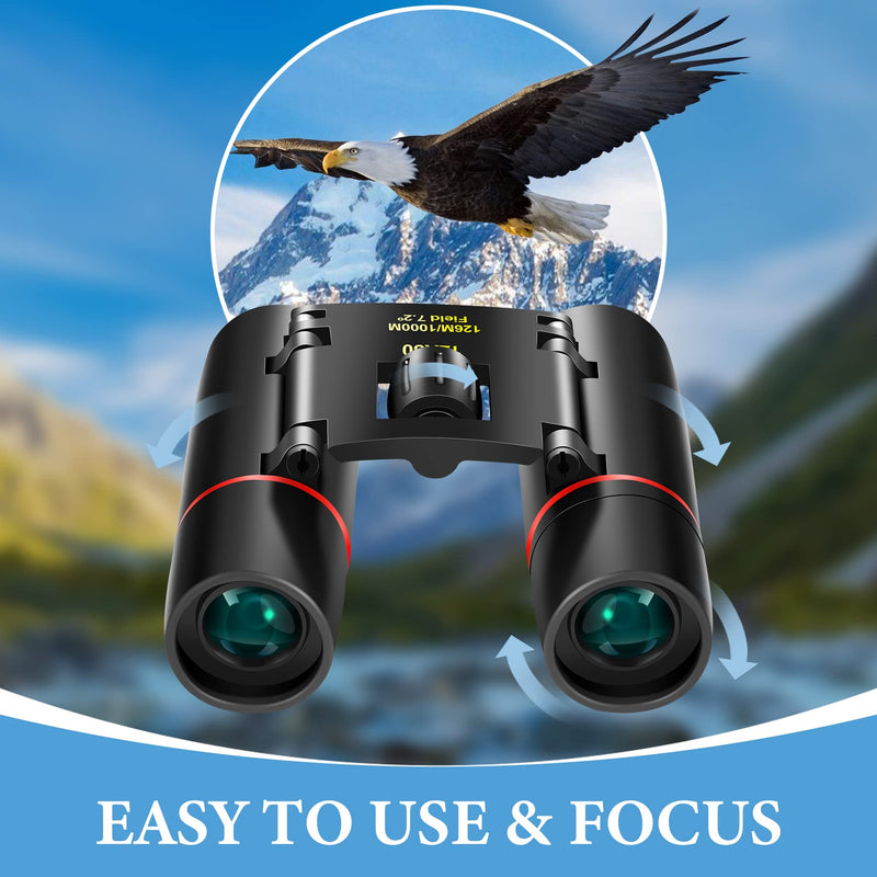 [AUSTRALIA] - WRNRN 12X30 Small Binoculars for Adults Kids, Large Eyepiece Compact Binocular with Clear Vision, Lightweight Mini Binoculars for Travel Opera Theater Hiking Bird Watching Football 