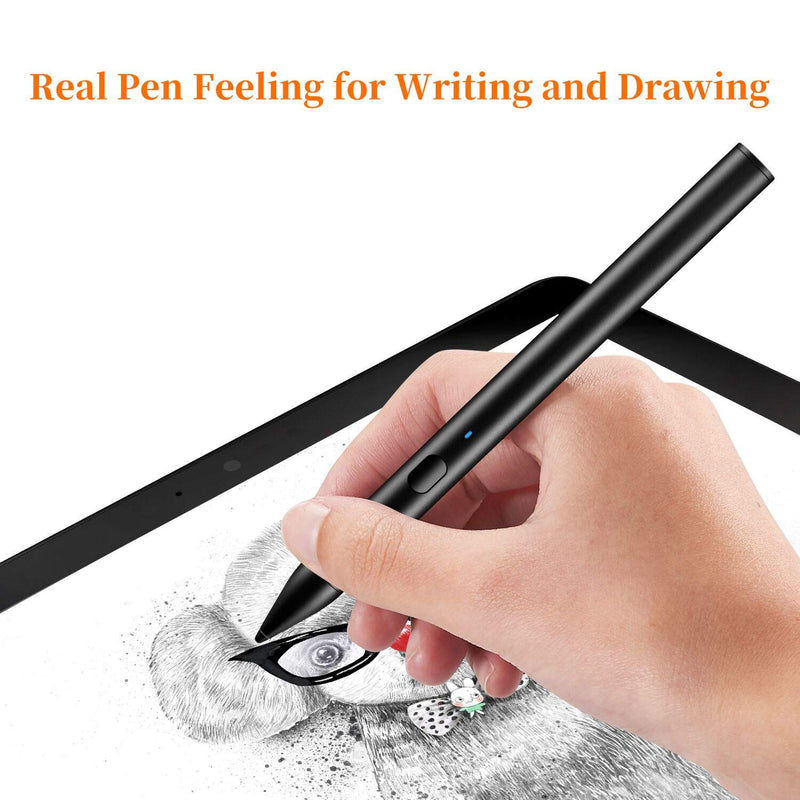 E EGOWAY Stylus Pen Compatible with Pad Pro 2018 11, 12.9 inch, Pad Air Mini 2019 and Other Pads Releases in 2018 and Later (Black) Black