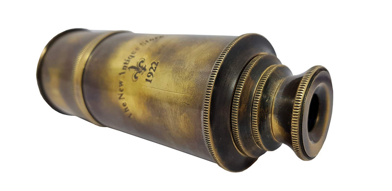 Brass Nautical - Premium Quality Brass Captain's Telescope with Glass Optics and High Magnification. A Vintage Replica in Leather Case 16"
