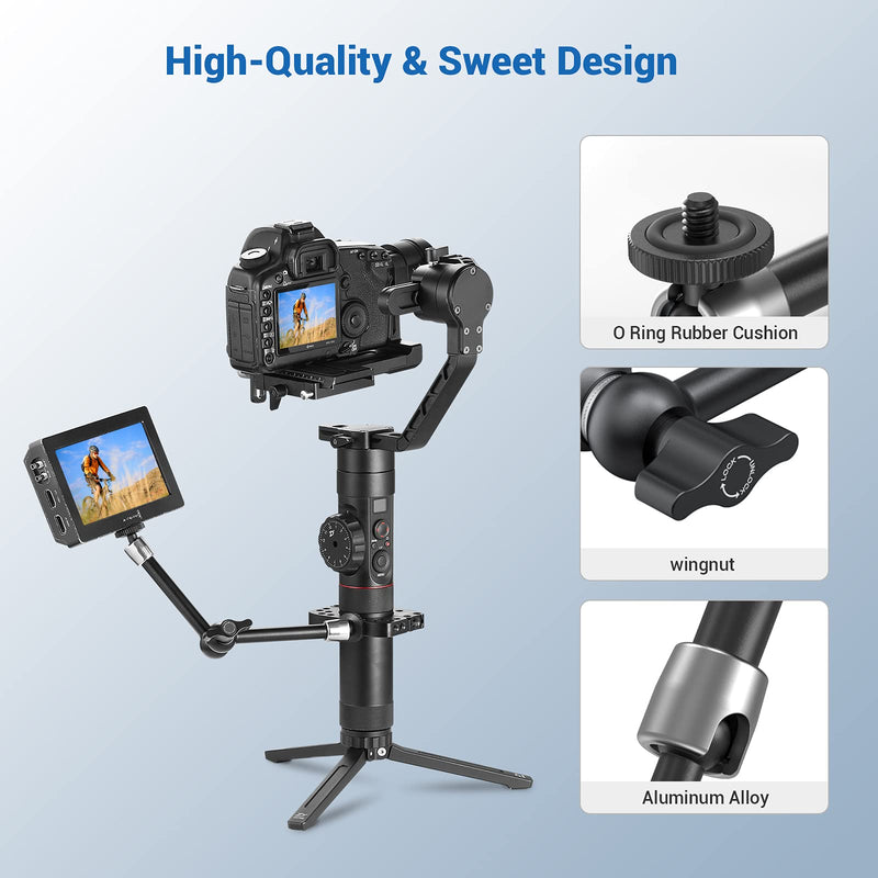 SMALLRIG 9.5 inch Adjustable Articulating Magic Arm with Both 1/4" Thread Screw for LCD Monitor/LED Lights - 2066
