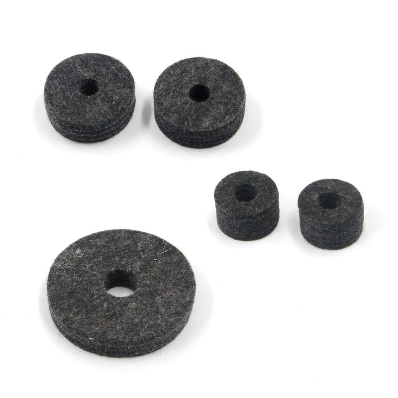 Geesatis 18 PCS Grey Drum Cymbal Replacement Accessories Cymbal Felts Hi-Hat Clutch Felt Cymbal Washer and Base Wing Nuts Cymbal Sleeves