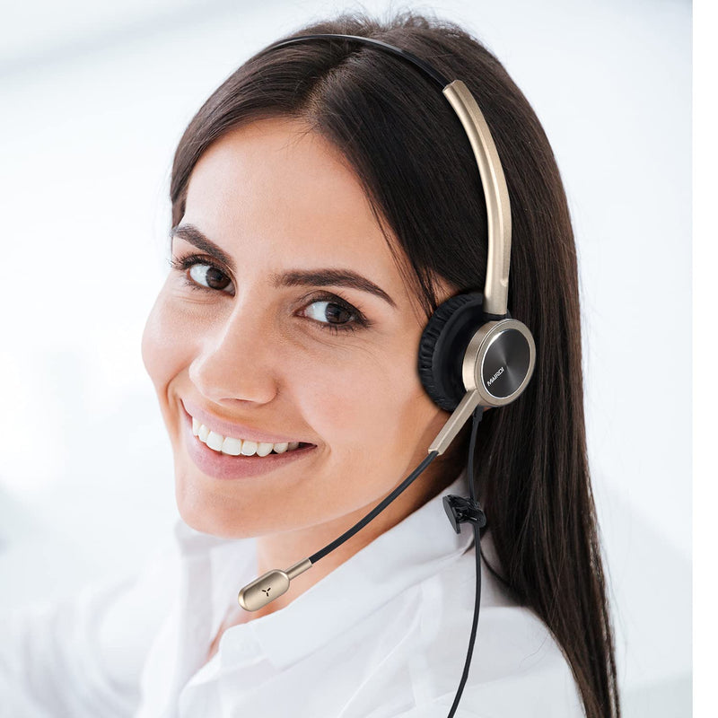 [AUSTRALIA] - MAIRDI Telephone Headset with RJ9 & 3.5mm Jack for Office Landline Deskphone Cell Phone PC Laptop, Call Center Phone Headset with Microphone, Works for Cisco 7941 7965 6941 7861 8961 Mono 