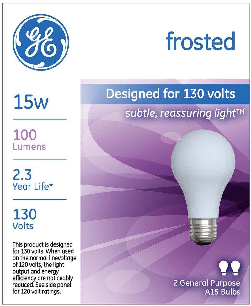 GE Lighting 12658 15-Watt 100-Lumen General Purpose A15 Incandescent Light Bulb Medium Base Soft White
