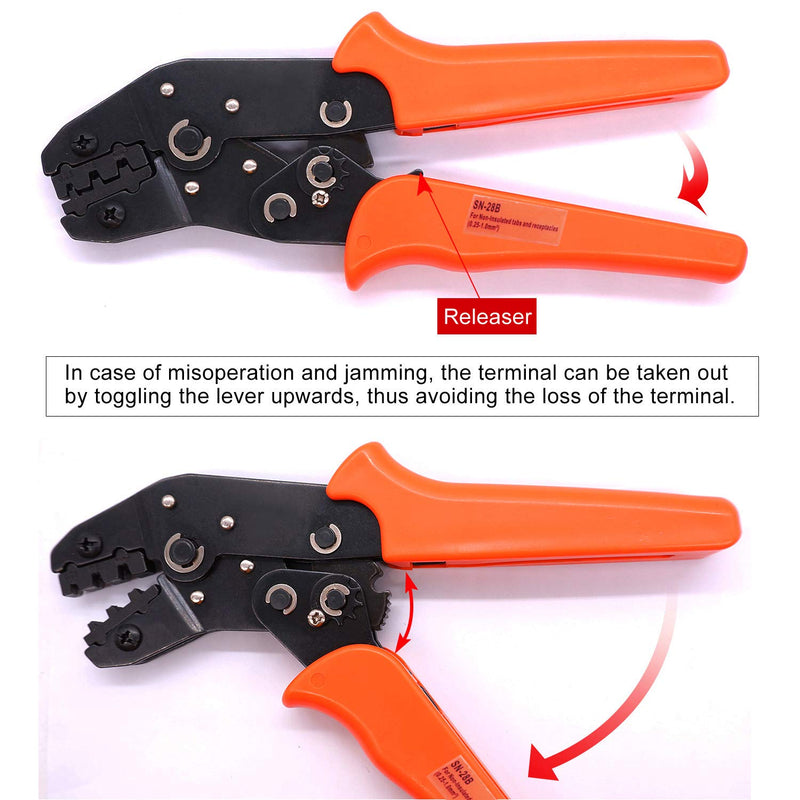 Twidec/Wire Crimping Pliers 0.25-10mm² Ratcheting Wire 28-18AWG Crimping Tools Manual Crimp Fold Tool SN-28B