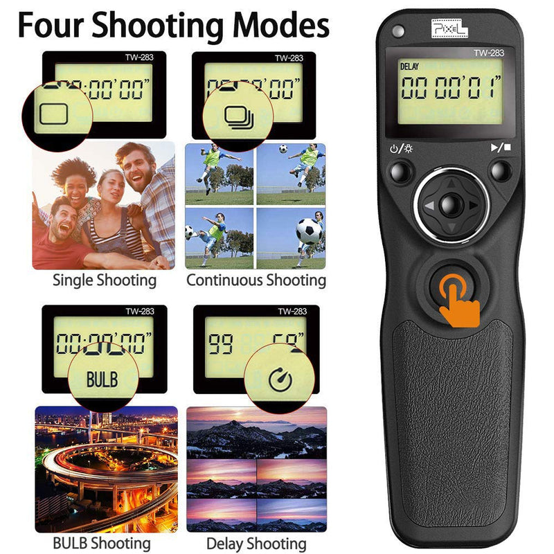 Pixel DSLR Camera Wireless Shutter Release Timer Remote Control TW-283/DC2 for Nikon D3100 D3200 D3300 D5000 D5100 D5200 D5300 D5500 D90 D7000 D7100 D7200 D600 D610 D750