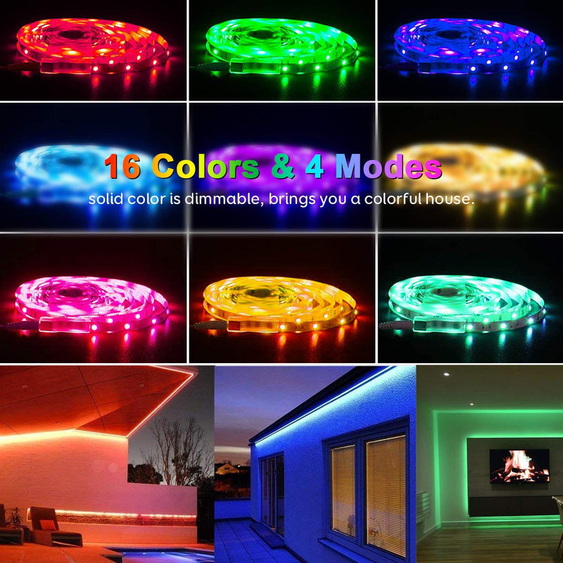 [AUSTRALIA] - LED Strip Lights, tik tok lights Daufri LED Light Strip color changing Kit Waterproof SMD 5050 RGB 32.8 Feet/10M 300 LEDs with 44Key IR Remote Controller and 12V Power Supply for bedroom Party TV Home 