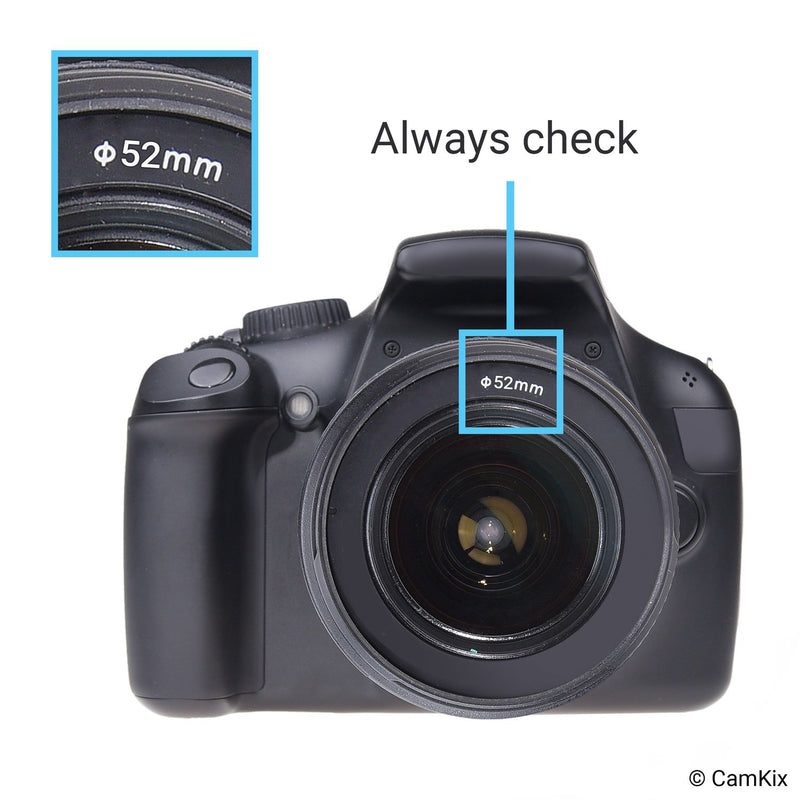 Camera Lens Hood 52mm - Rubber - Set of 2 - Collapsible in 3 Steps - Sun Shade/Shield - Reduces Lens Flare and Glare - Blocks Excess Sunlight for Enhanced Photography and Video Footage - Perfect Fit