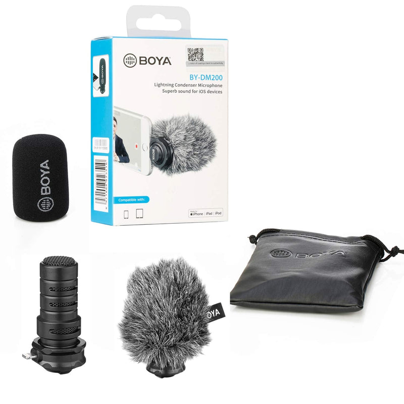 iPhone Directional Microphone Lightning, BOYA Digital Cardioid MFI Lightning Mic with Superb Sound for iPhone 11 x 8 7 7plus iPad iPod Touch iOS Recording YouTube Video Vblog Livestream