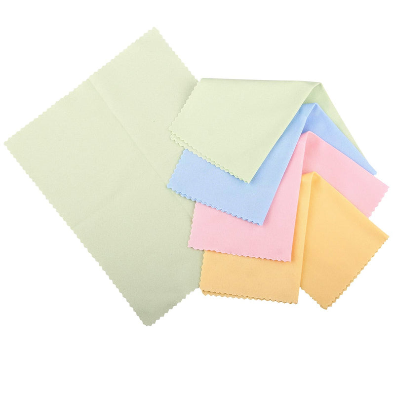Futheda 5PCS Microfiber Cleaning Polishing Polish Cloth for Musical Instrument Guitar Strings Violin Piano Clarinet Trumpet Sax Flute Universal (Color Random)