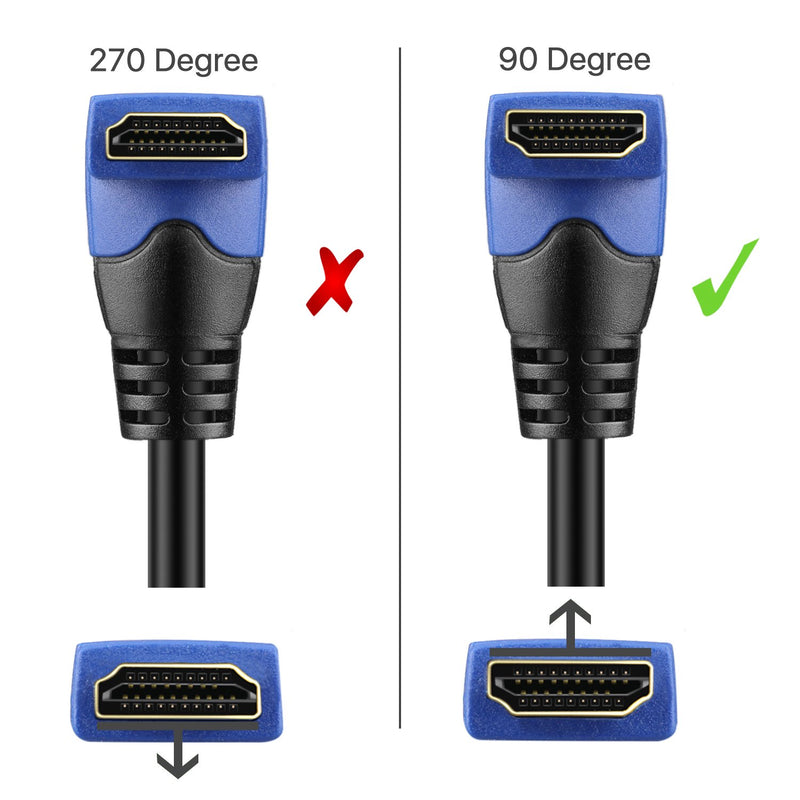 [AUSTRALIA] - TNP 4K HDMI Cable Right Angle 90 Degree (15FT) - High Speed 18GBPs HDMI Wire Cord Support 4K 60Hz 2K 2160p 1440p 1080p 3D ARC/eARC Ethernet for Video Gaming Xbox One PS4 & 4K Apple TV HDTV Projector 