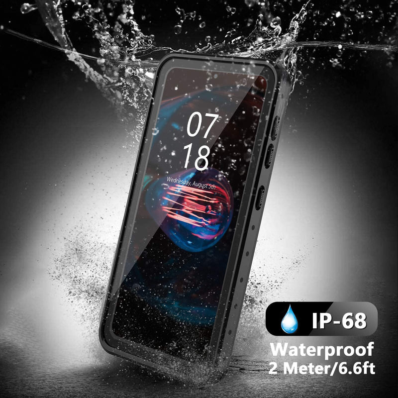 ANTSHARE for Samsung Galaxy S21+ Plus Case Waterproof, Built in Screen Protector 360° Full Body Protective Shockproof IP68 Underwater Clear Case for Samsung Galaxy S21+ Plus 6.7inch Black/clear