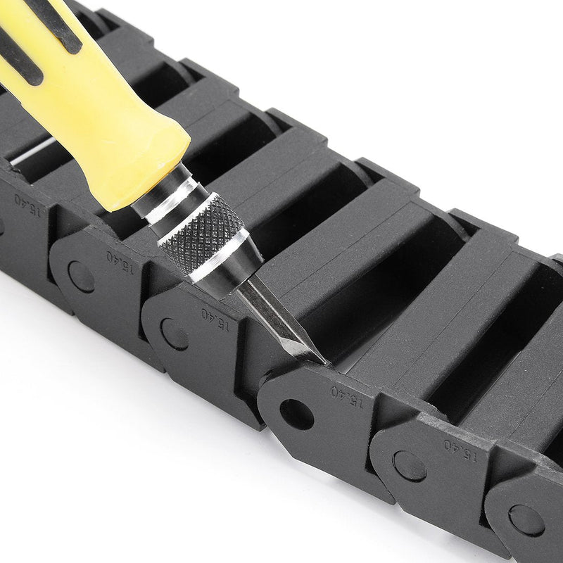 uxcell R28 15mm x 40mm (InnerH*InnerW) Black Plastic Wire Carrier Cable Drag Chain 1M Length for CNC