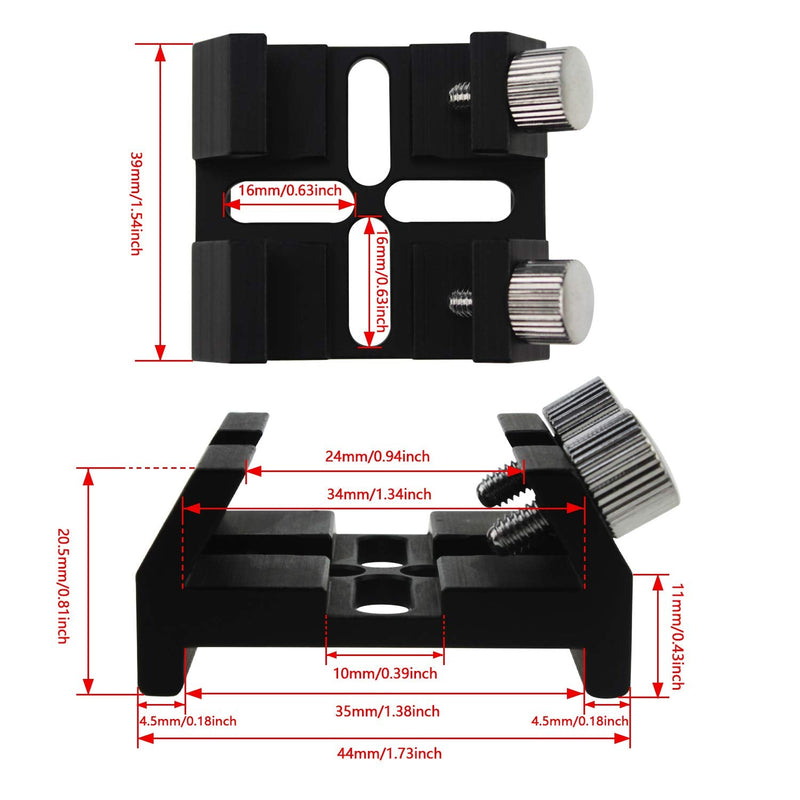 Astromania Universal Dovetail Base for Finder Scope - Ideal for Installation of Finder Scope, Green Laser Pointer Bracket Hole Spacing 10.2-30.2MM