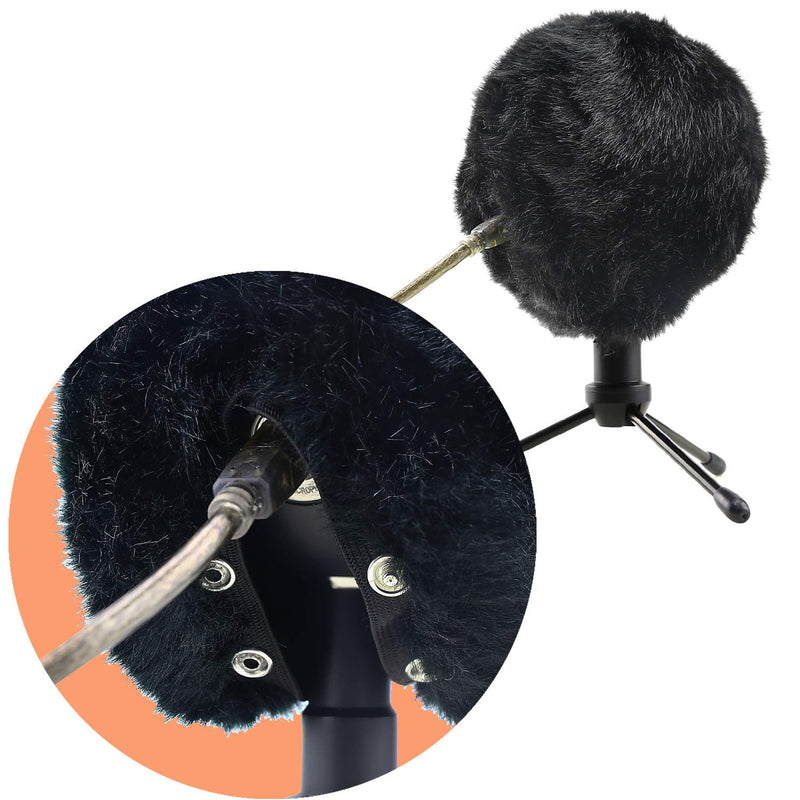 [AUSTRALIA] - Blue Snowball Furry Windscreen Cover Muff - Professional Snowball ICE Mic Foam Wind Cover Windshield Pop Filter for Recordings, Broadcasting, Singing by Sunmon （Black） Fur black 