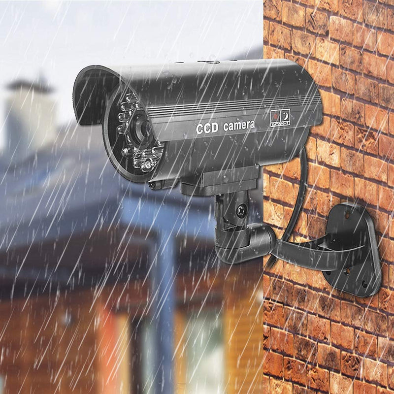 Dummy Camera Surveillance Cameras with Flashing LED Simulation Realistic Camera Fake CCTV