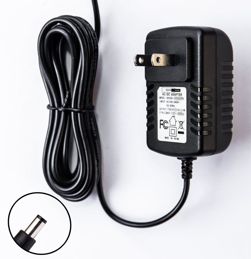 8 Feet Omnihil AC/DC Power Adapter 12V 2A (2000mA) 5.5x2.5millimeters Compatible with Yamaha P Series P105 88-Key Digital Stage Piano Keyboard