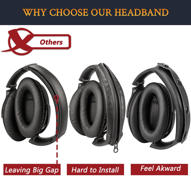 [AUSTRALIA] - SOULWIT Replacement Headband Pad Kit for Bose QC35 & QuietComfort 35 II (QC35 ii) Headphones, Easy DIY Installation (Black) 