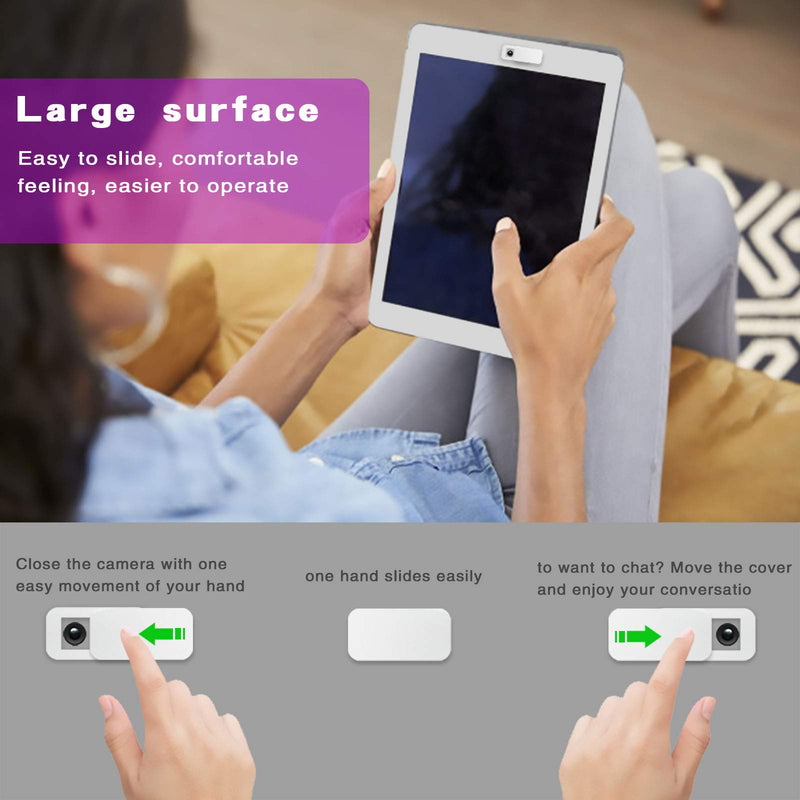 Webcam Cover, Laptop Camera Cover Slide Ultra Thin for Computer, MacBook Pro, MacBook Air, iPad, iMac, iPhone, Protect Webcam Privacy(3 Pack) white