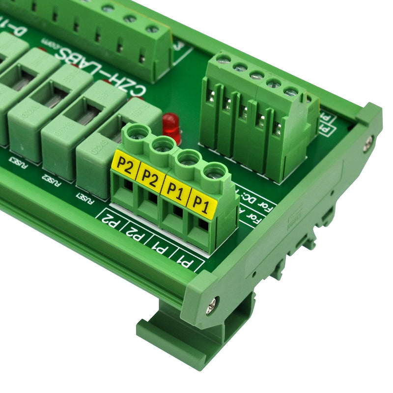 Electronics-Salon DIN Rail Mount 10 Position Power Distribution Fuse Module Board, for AC/DC 5~48V