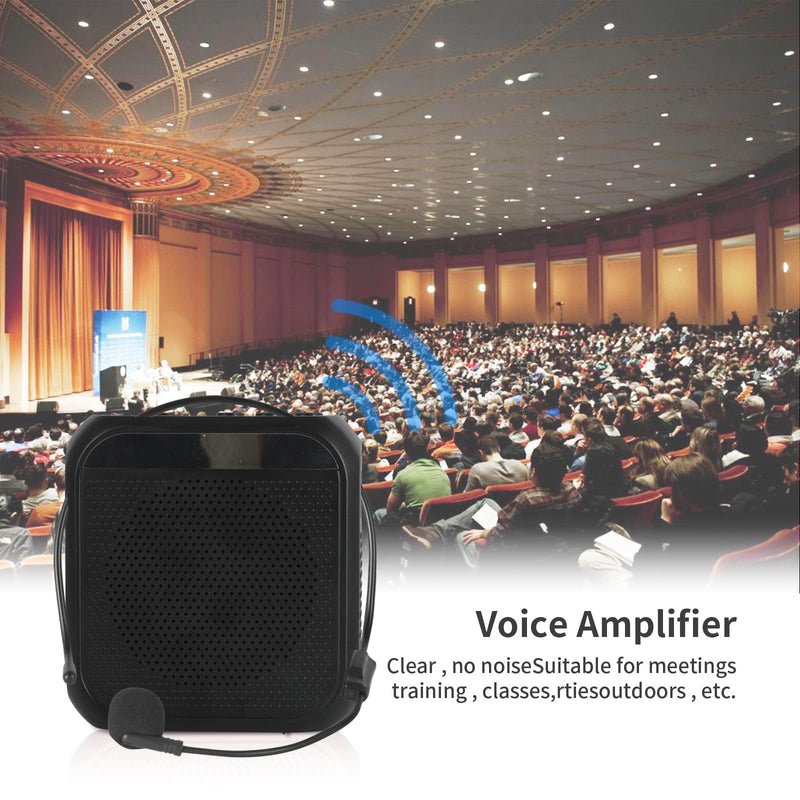 Voice Amplifier Microphone Headset,2200 mAh Rechargeable Voice Amplifier Portable for Teachers,Training,Meeting,Tour Guide,Yoga,Fitness,Classroom etc (Black) Black