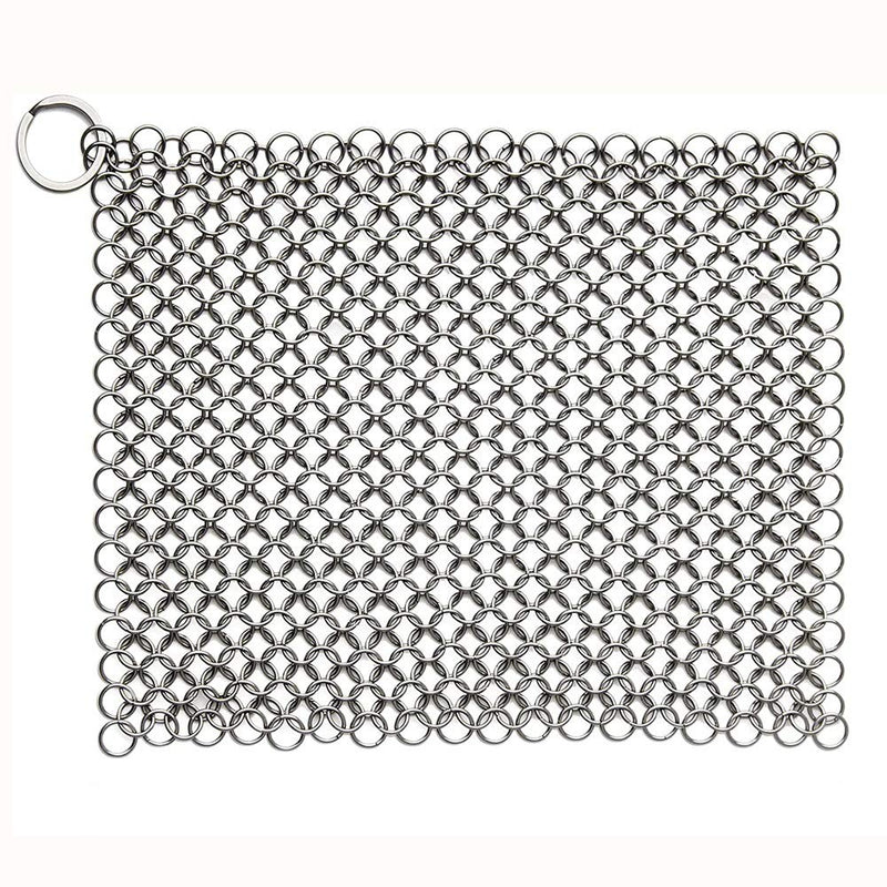 6"x6" Stainless Steel Cast Iron Cleaner Chainmail Scrubber, Cast Iron Skillet Cleaner for Dutch Oven, Grill Pan,Waffle Iron Pans and All Castiron Cookware