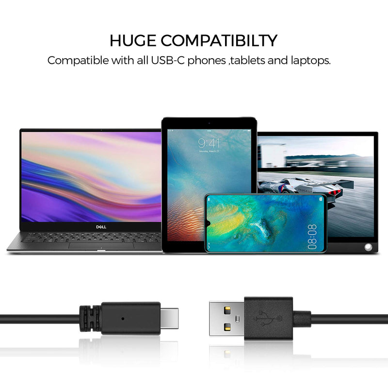 TOPOSH Portable Monitor Type C Cable 3.3ft USB Type-A to USB Type-C Fast Charging Cable USB 3.0 Charger Cord Compatible with Samsung Galaxy S8+ S9+ Note8 9 Huawei LG V30 V40
