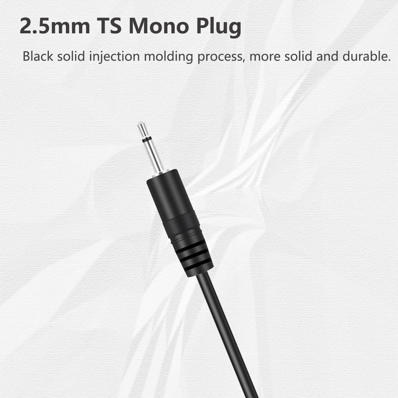 Bolvek 2 Pack 3ft 2.5mm TS Mono Male Plug Adapter Connector to Bare Wire Open End Pigtail Audio Cord for 2.5mm Jack Charging Cable Charger Cord Equipments