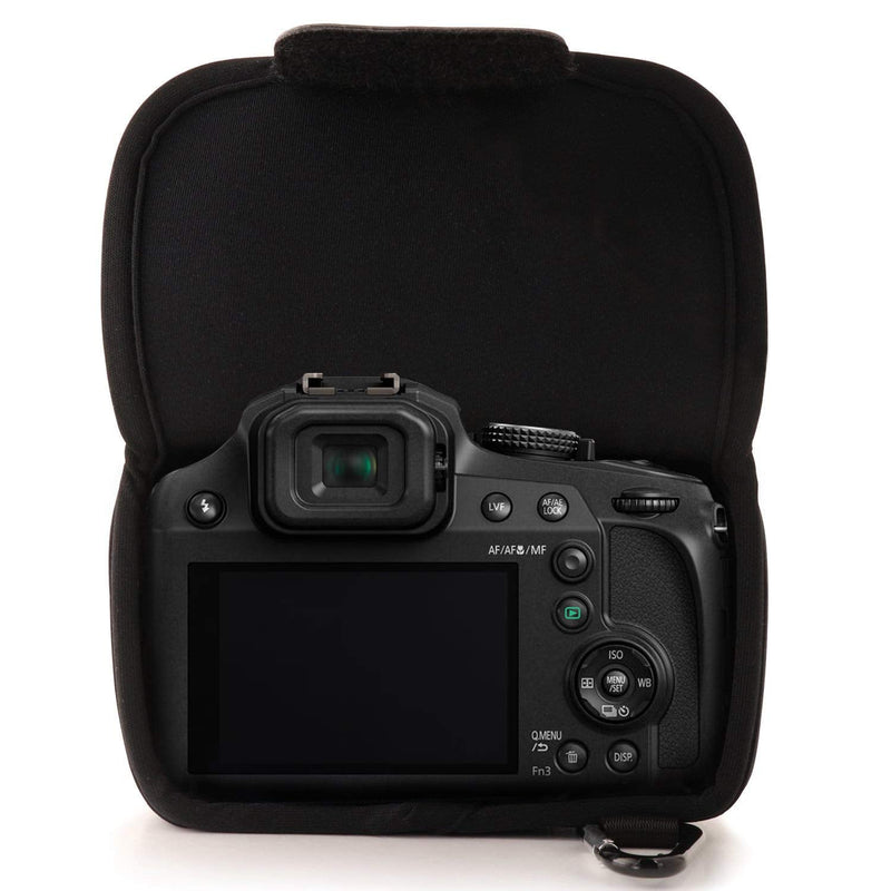 MegaGear Panasonic Lumix DC-FZ80, FZ82, DC-FZ70, FZ72 Ultra Light Neoprene Camera Case, with Carabiner - Black - MG1165