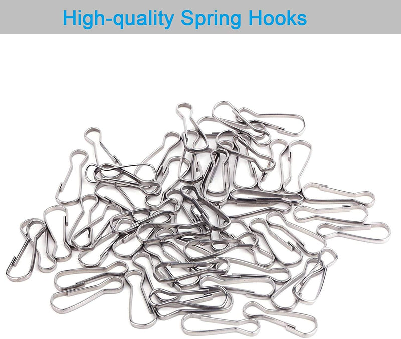 YUESUO 100 PCS - 1 Inch（25mm） Upgrade Metal Spring Hooks, 304 Stainless Steel, Lanyard Snap Clip Hooks for ID Card, Key Chain, DIY