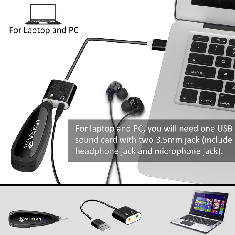 [AUSTRALIA] - Wireless Microphone System, KIMAFUN 2.4G Wireless Headset and Lavalier Lapel Microphones For iPhone, Android Phone, Laptop and Speaker, designed for Teaching, Recording, Vlog, Broadcast, G102-3 