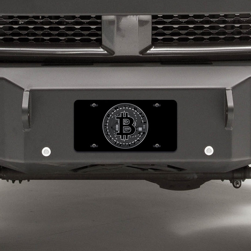 Bitcoin Blockchain Cryptocurrency Coin Laser Etched License Plate Gold Crypto Mining Sticker Mastering Digital Money Currency Revolution Cryptocurrencies Wallet Litecoin Ripple Ethereum Cryptoassets