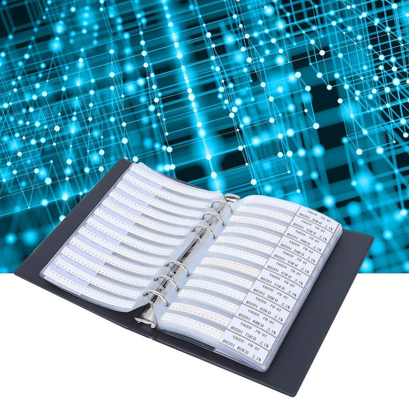 0201 SMD Resistor Sample Book, 170 Values Resistor Kit 50 Each 1% Accuracy in Storage Book Case, Electronic Component for Electronic Engineering