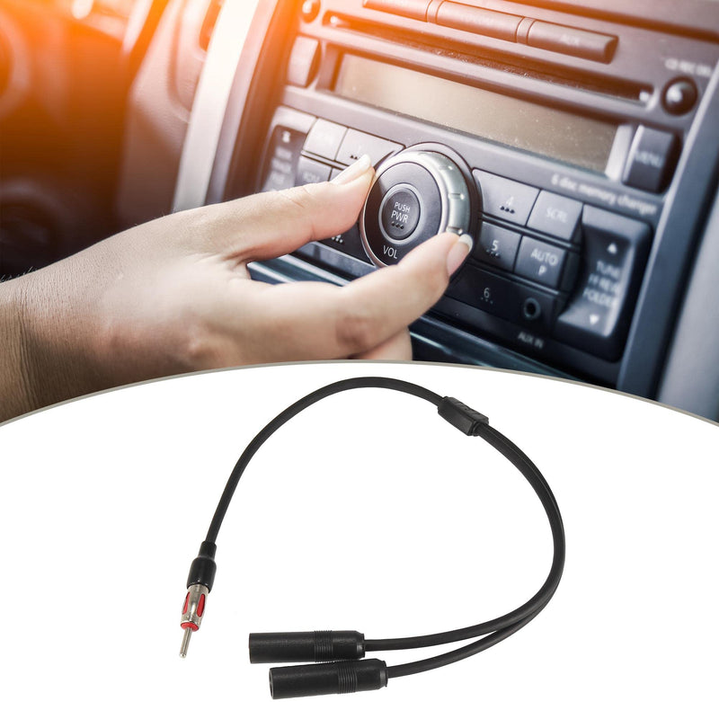 [AUSTRALIA] - X AUTOHAUX Universal Car Radio Auto Antenna Splitter 1 Male to 2 Female Aerial Adapter Plug Connector Cable FM AM Stereo Audio Y Shape Extension 40-UV43 