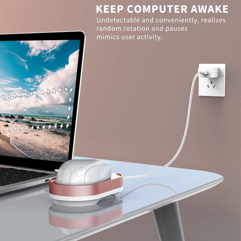 [AUSTRALIA] - Ergopollo Mouse Jiggler, Undetectable Mouse Mover Device Wiggler Shaker with Drive Free USB Cable and 5V1A Adapter, Moves Mouse Automatically, Keep PC Screen Active, Pink 