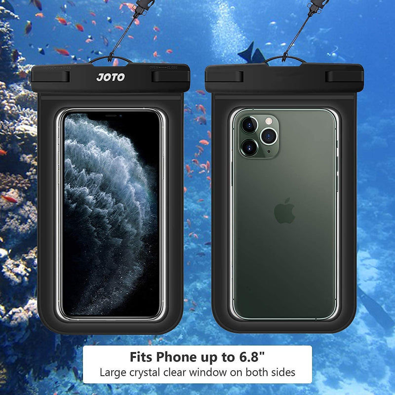 JOTO Universal Waterproof Pouch Phone Dry Bag Bundle with 2 Pack Swim Buoy Float Swimming Bubble Safety Float for Open Water Swimming, Safe Swim Training, Triathletes