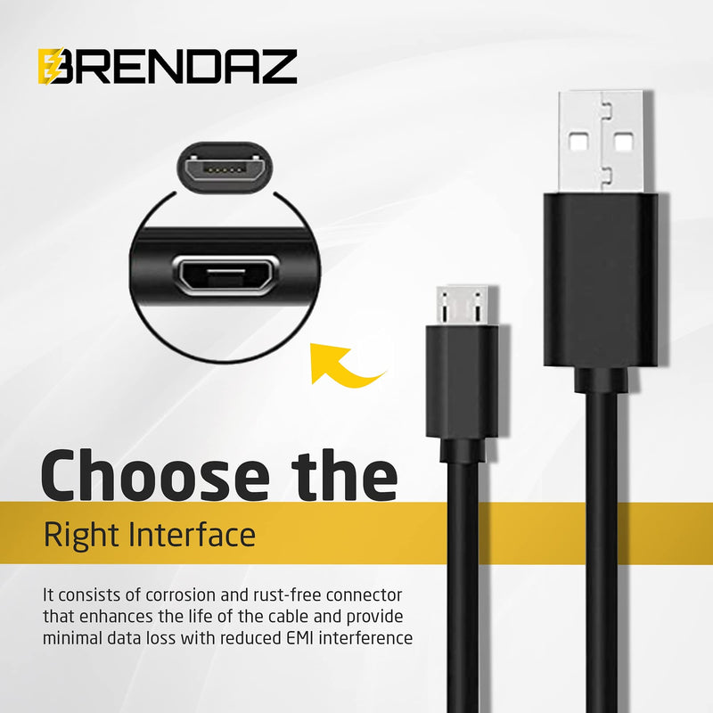 BRENDAZ Compatible USB 2.0 Cable Sync n Charge for Sony Alpha a5100, Alpha a6400, Alpha a6600, ZV-1, Cyber-Shot DSC-RX0 II Digital Camera, Alpha a99 II DSLR Camera. (6-Feet) 6-Feet