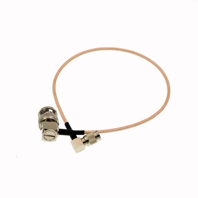 Uonecn Right Angle DIN 1.0/2.3 Mini BNC to RG179 Right Angle BNC Coaxial Cable Video Cable for Blackmagic HyperDeck Shuttle 75ohm