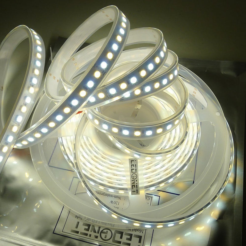 [AUSTRALIA] - LEDENET Super Bright 2800K-7000K Bi-Color Dual White Flexible 5050 LED Strip Warm Cold Combo Color Temperature Adjustable DC 24V 600LEDs Ribbon Lamp 16.4ft in Silicone sleeving Outdoor Lighting 