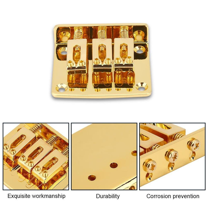 Electric Guitars 3-string Fixed Bridge Replacement Parts for Cigarbox Electric Guitars gold