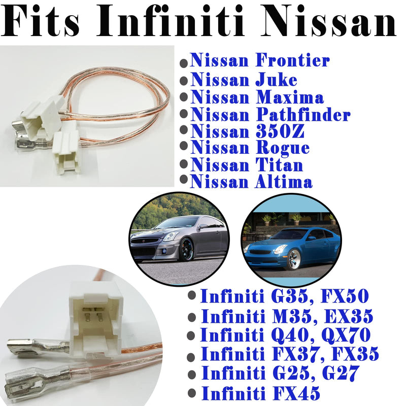 4 Pack Speaker Wire Harness Adapter Replacement for Nissan Speaker Harness 2004-2021, Infiniti Speaker Harness 2006-2018 Car Speaker Connector Harness Adapter