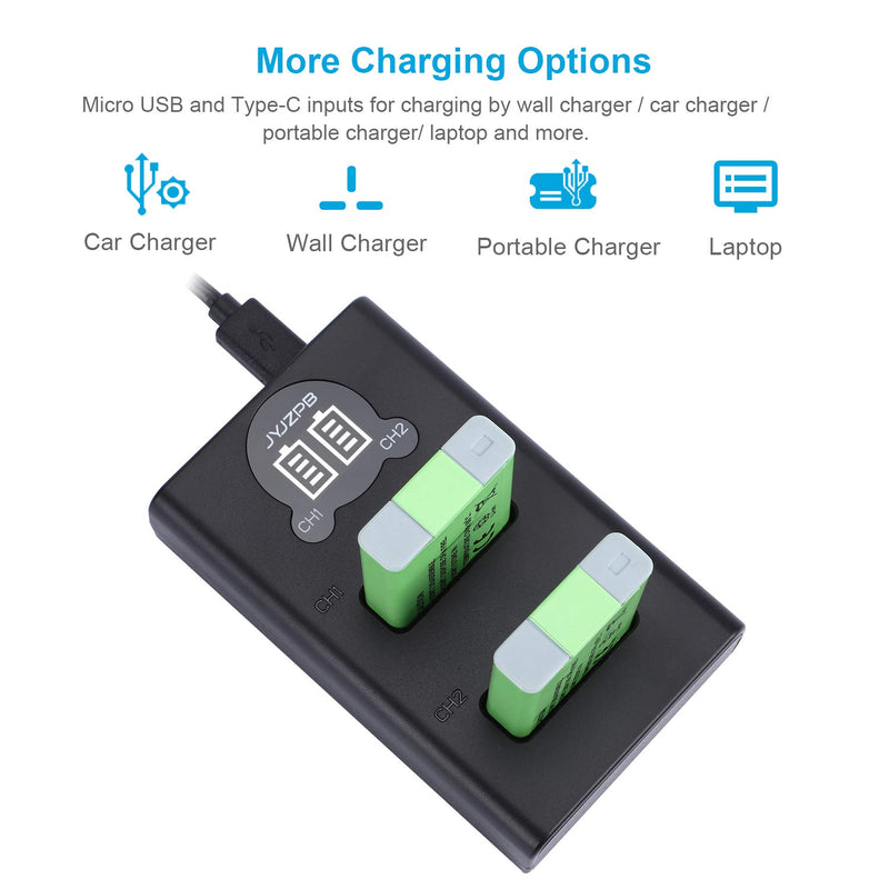 Upgraded JYJZPB NB-13L Replacement Battery (2 Pack) and USB Charger for Canon PowerShot SX720 HS, SX730 HS, SX740 HS, SX620 HS, G1 X Mark III, G5 X, G7 X, G7 X Mark II, G9 X, G9 X Mark II Cameras