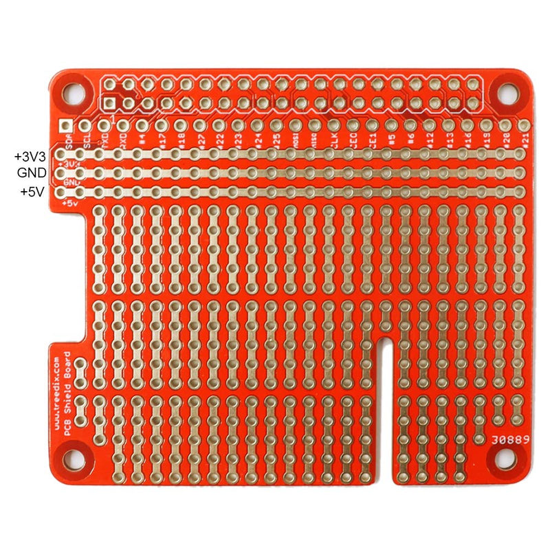 Treedix 4 Sets GPIO Breakout DIY Breadboard PCB Shield Red Expansion Board Kit Compatible with Raspberry Pi 4 3 2 B+ A+