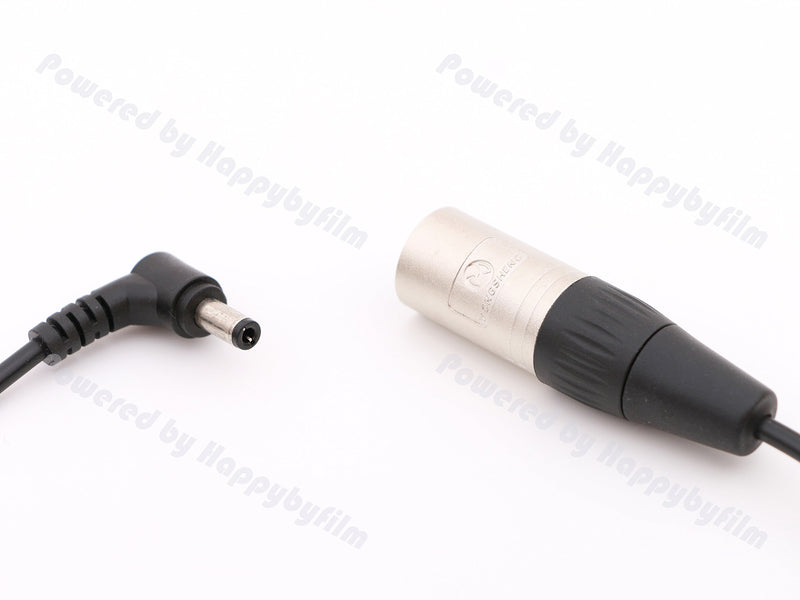 4pin Male XLR Plug to Male DC Power Cable 1.3ft 5.5mm/2.5mm Right Angle DC Jack for Photography