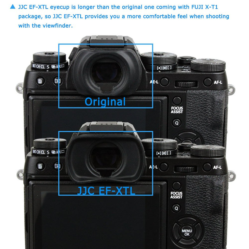 JJC Eyecup Finder Eyepiece EF-XT L Replacement for Fuji X-T4 X-T3 X-T2 XT4 XT3 XT2 XT1 X-H1 XH1 GFX100S GFX100 GFX 50S GFX50S II Camera Viewfinder Eyeshade Replaces Fuji Eye Cup EF-XTS EF-XTM EF-XTL