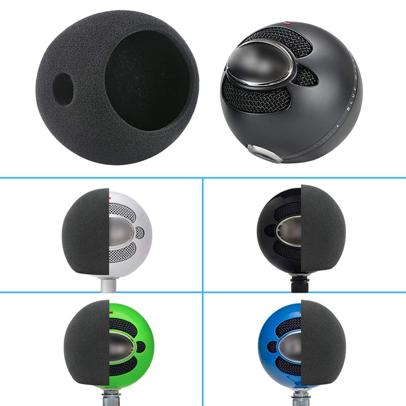 YOUSHARES Blue Snowball Pop Filter - Customizing Microphone Windscreen Foam Cover for Improve Blue Snowball iCE Mic Audio Quality (Black)