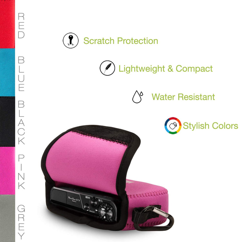 [AUSTRALIA] - MegaGear Ultra Light Neoprene Camera Case Compatible with Canon PowerShot G7 X Mark III, G7 X Mark II Hot Pink 