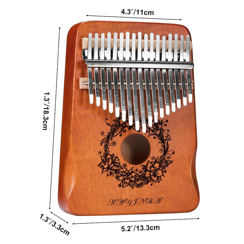 Kalimba-17 Key Thumb Piano,Exquisite Mahogany Wood Portable Kalimba,Tune Hammer and Study Instruction,Musical Gifts for Music lovers Adults Kids(Modern Brown) Modern Brown